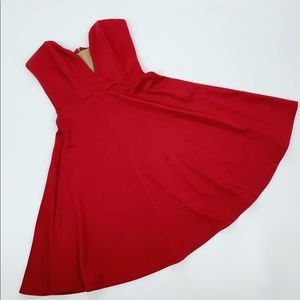 Romantic Red Deep V Dress